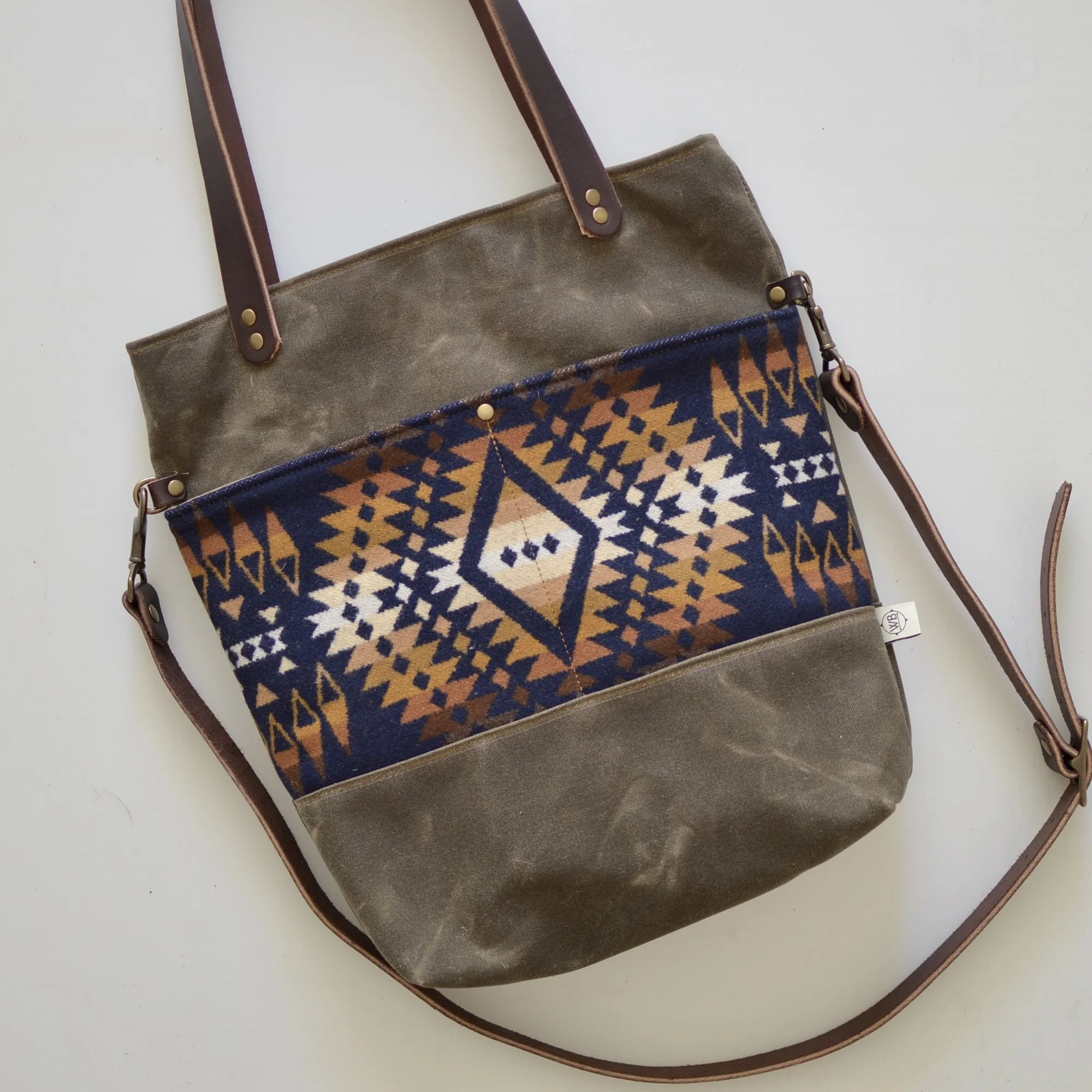 Waxed Canvas and Pendleton® Wool Tote Bag — Western Bound